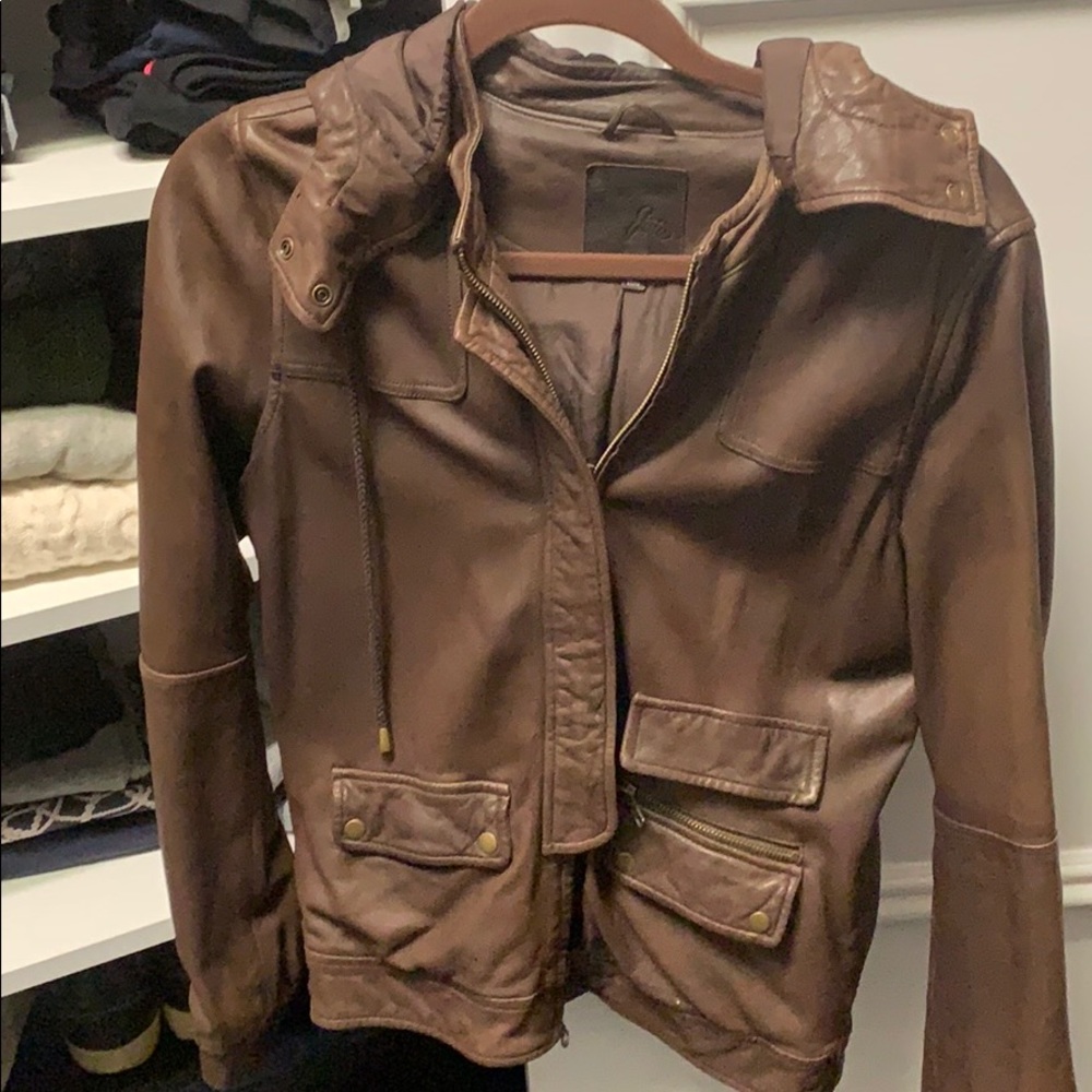 Joie brown leather jacket.